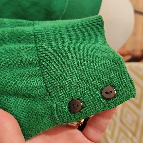 GAP womens green cardigan size small 100% cotton short sleeve button front soft - Picture 2 of 15